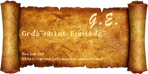 Grünblat Euniké névjegykártya